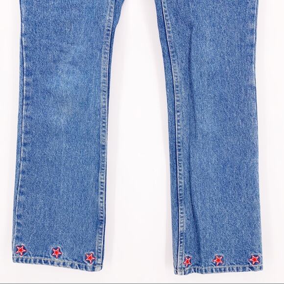 VINTAGE Y2K Tommy Jeans Low Rise Embroidered Flared Jeans Womens Size 3 - Picture 4 of 11